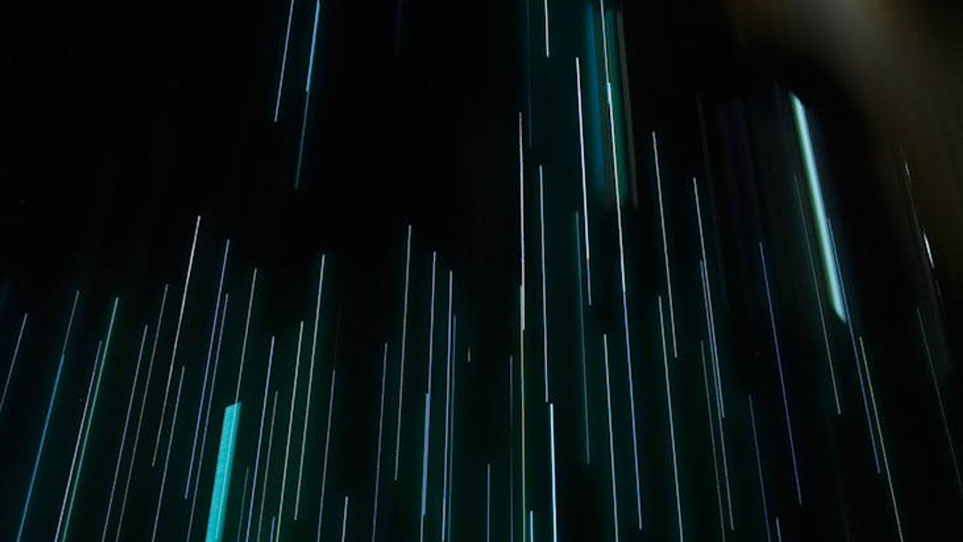 Abstract space with blue neon lines representing focus