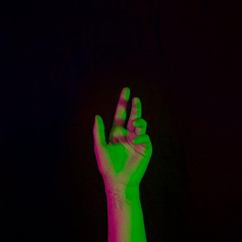 Artistic representation of a human eye with neon glow